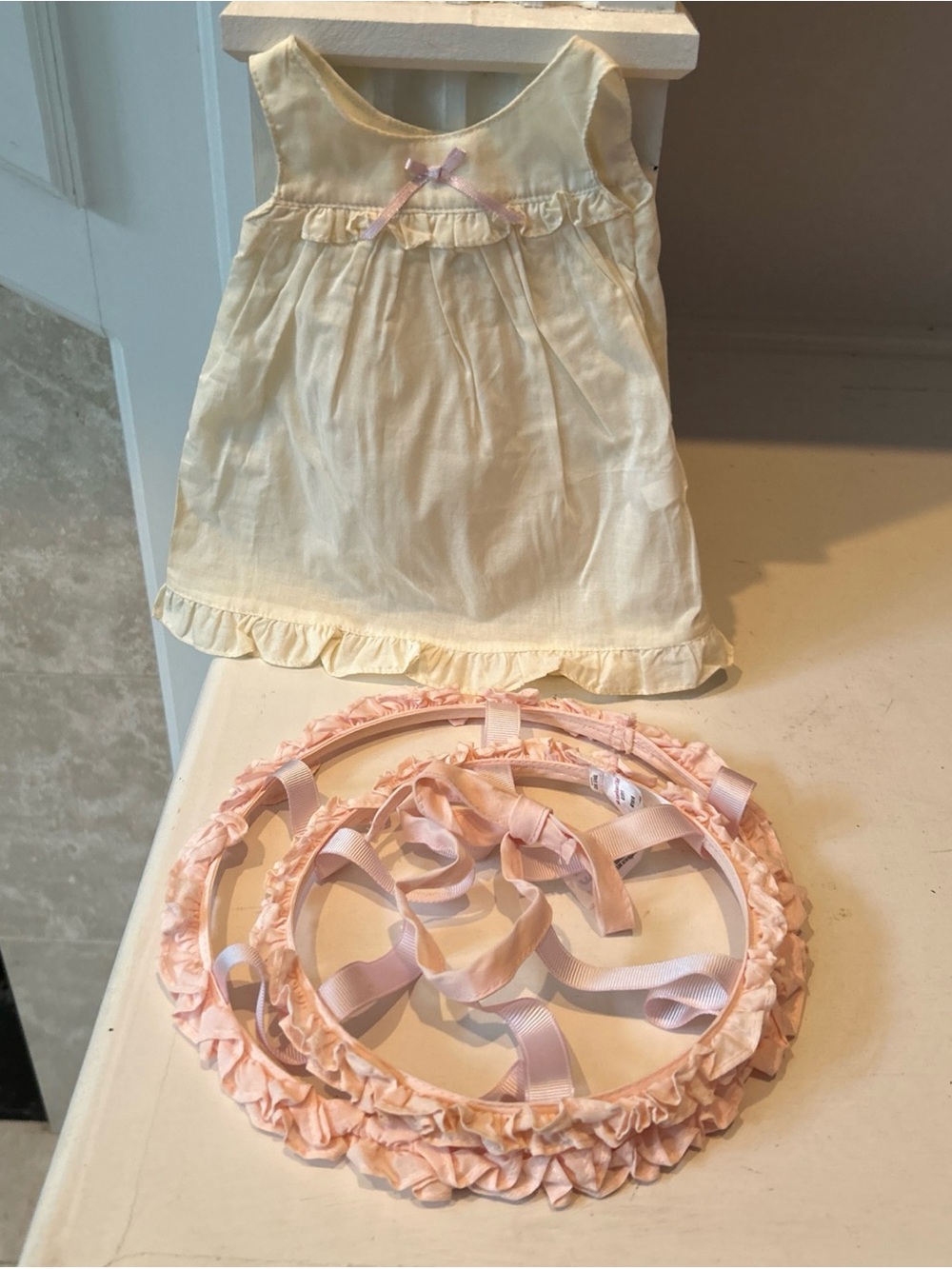 American Girl Pink and White Crinoline Chemise and Hoop Skirt Retired